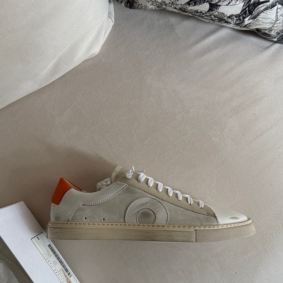Oliver Cabell Shoes - Oliver Cabell Cream and Orange Sneakers